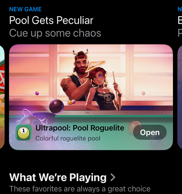Ultrapool featured on the App Store
